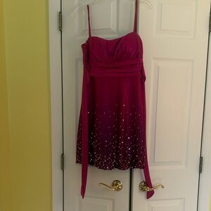 Speechless Fuchsia Mini Dress with Sparkle Accents